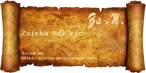 Zsirka Móric névjegykártya